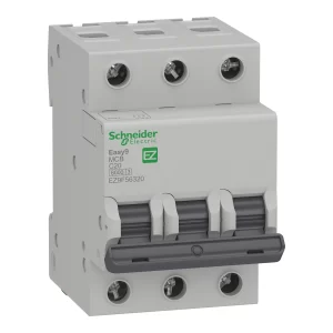Interruptor Termomagnético Schneider Easy9 3P 20A Curva C 10kA EZ9F56320