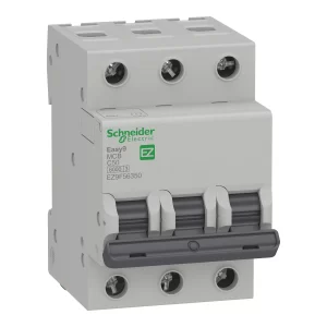 Interruptor Termomagnético Schneider Easy9 3P 50A Curva C 10kA EZ9F56350