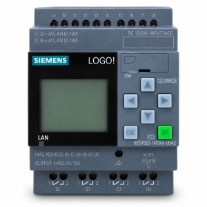 PLC Siemens LOGO! 12/24RCE V8.4 8DI (4AI) / 4DO Relé 12–24V DC con Display y Ethernet 6ED1052-1MD08-0BA2