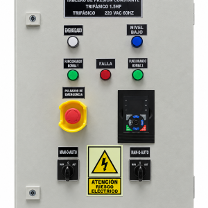 Tablero de presión constante para 2 bombas de 2 HP, trifásico 220 VAC, con 1 variador de velocidad