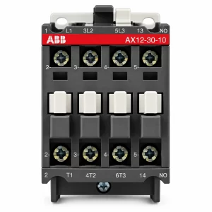 Contactor ABB AX12-30-10-80, 3 polos, 12 A AC-3, bobina 220–230 V AC / 230–240 V AC, 1 contacto auxiliar NO